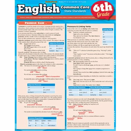 BARCHARTS English Common Core 6Th Grade Quickstudy Easel BA35907